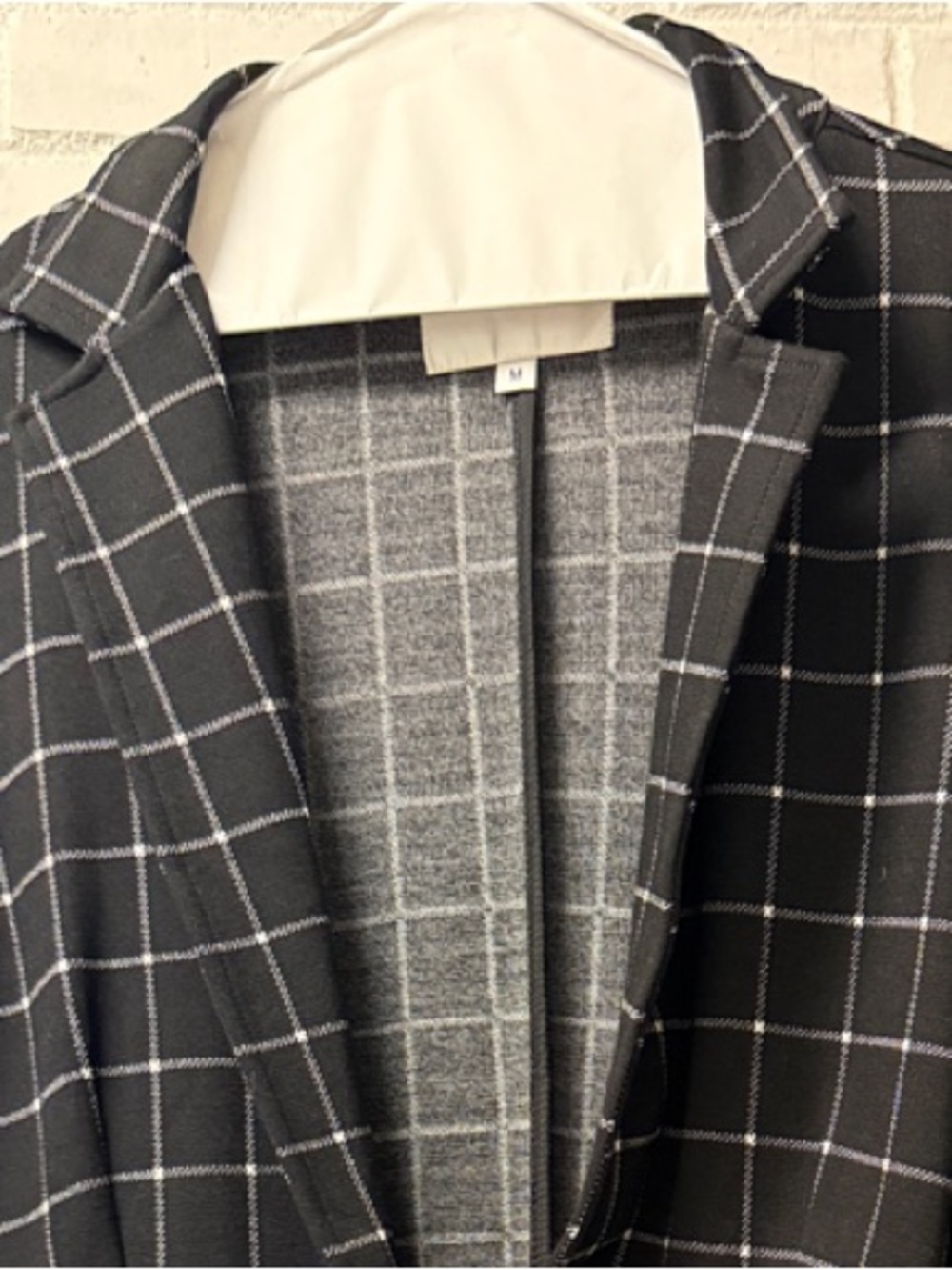 Betabrand Black Windowpane Blazer